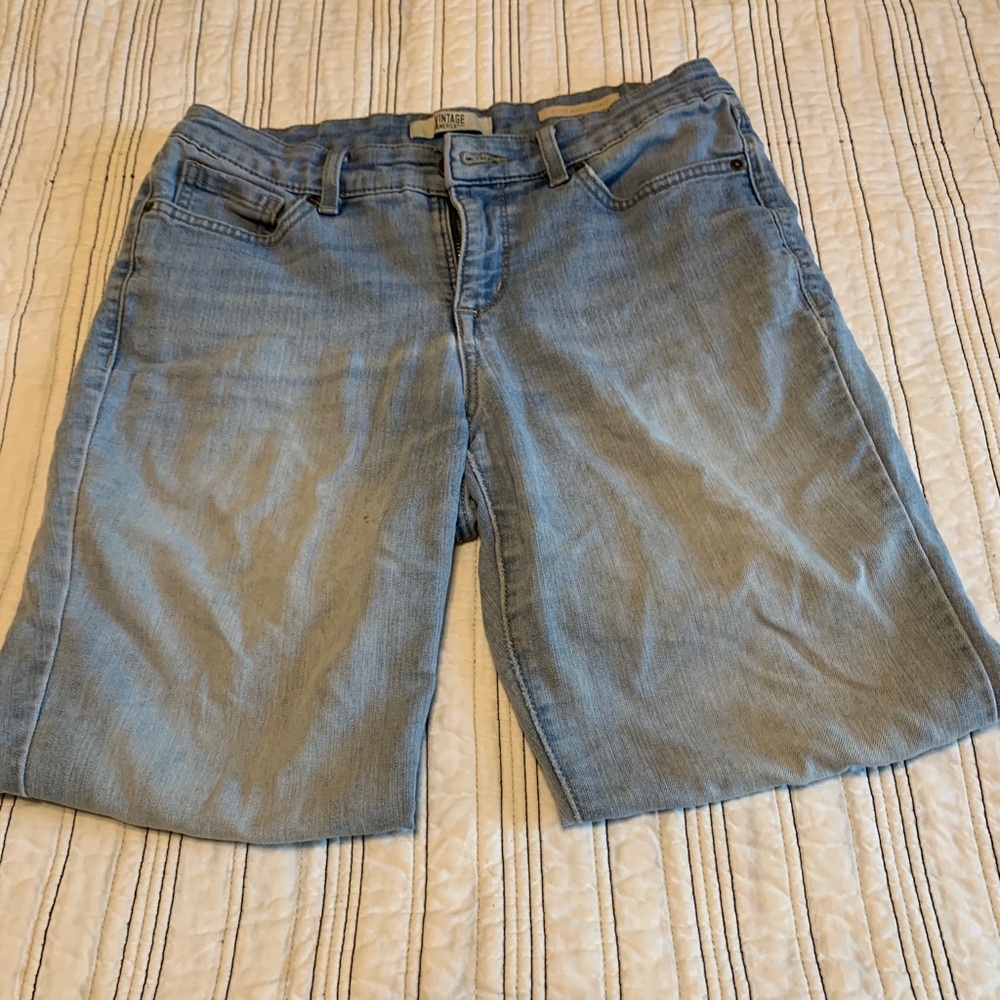 Light denim blue jeans